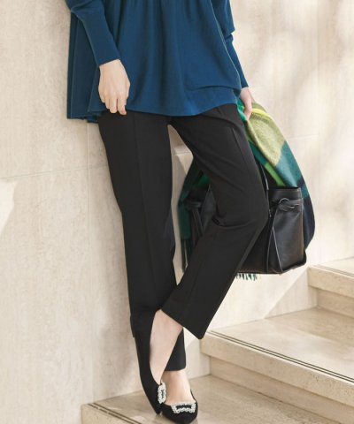 【洗える】ウォームストレッチ テーパード パンツ