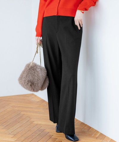 【滝沢眞規子さん着用/洗える】ウォームストレッチ ワイド パンツ