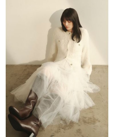 チュールアシメティアードスカート