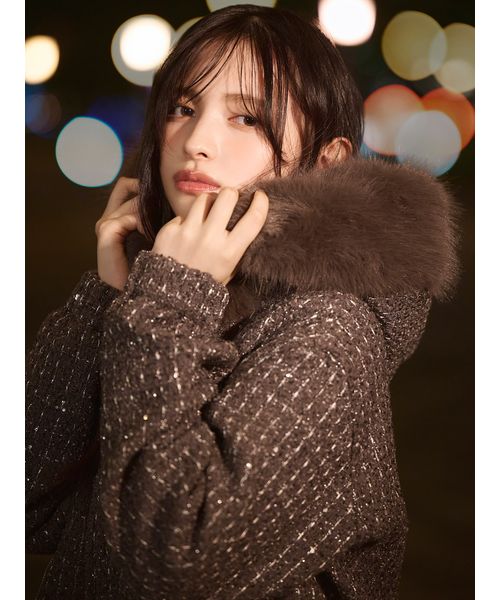 ファー付きツイードブルゾン(508629536)｜阪急百貨店公式通販サイト