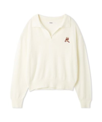 リボンベアスキッパーニットプルオーバー