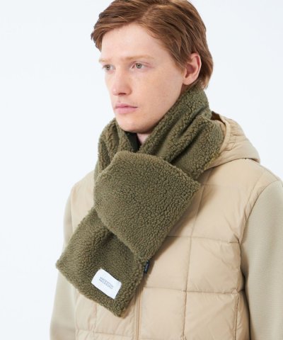 タフタ×ボア リバーシブルダウンマフラー with TAION