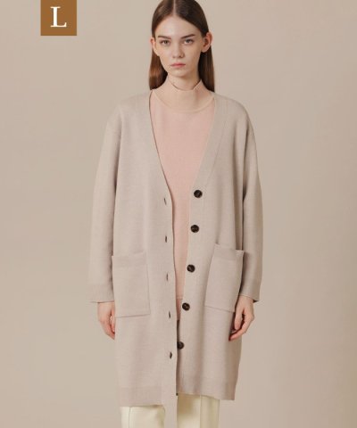 【L】ウールスムースニットカーディガン