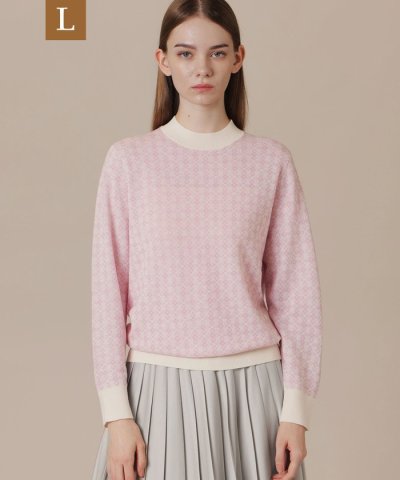 【L】ブリリアントアンドリュージャカードニットプルオーバー