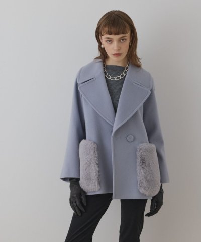 ファーポケットピーコート