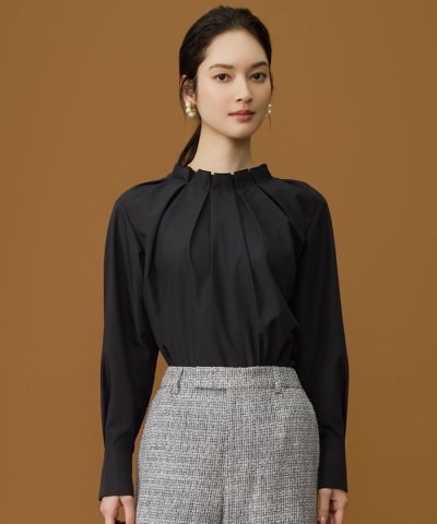 ナチュラルタッチスタンドカラー ブラウス