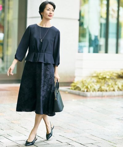 【17号サイズまで展開・カタログ掲載】フラワーオパールプリント ワンピース