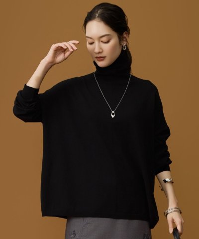 ウォームレーヨンストレッチハイネック ニット