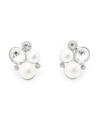 パールMIXトライアングル イヤリング