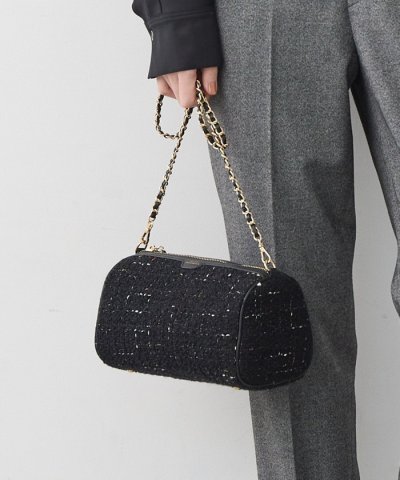 GIOLICAツイード シリンダー ショルダーバッグ