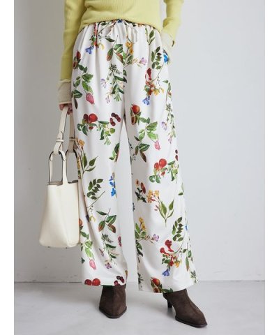 【00サイズあり】ボタニカルウエストゴムイージーパンツ