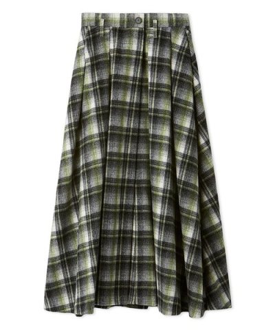 シャギーチェックタックマキシスカート