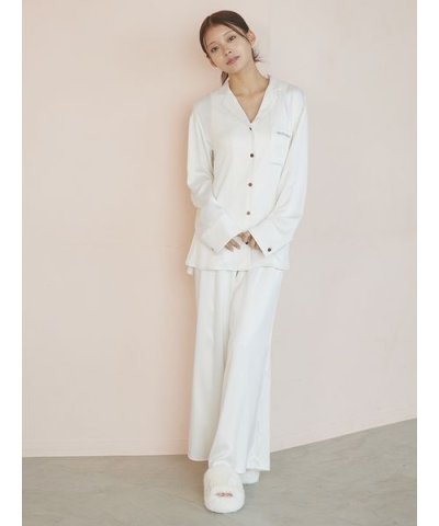 裏起毛サテンロングパンツ