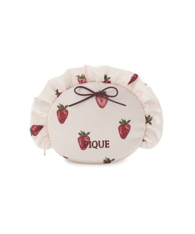 ストロベリー柄フリルミニポーチ