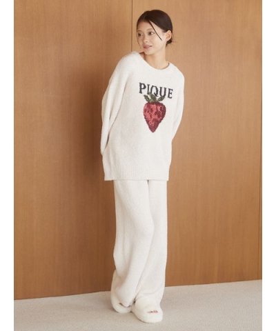 メランジロゴ刺繍ロングパンツ