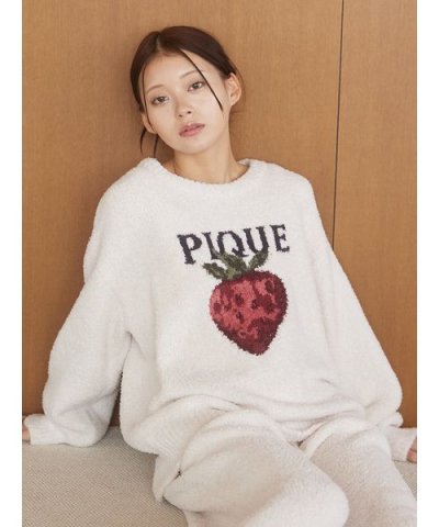 メランジストロベリージャガードプルオーバー