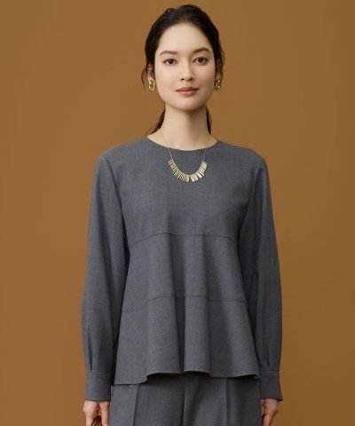 ソフトウールブレンドペプラム ブラウス