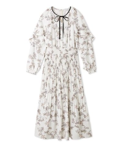 ボタニカルレタープリントワンピース