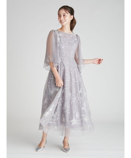 セルフォード　ハートネックチュールドレス　グレー グレー系｜ワンピース・ドレス｜CELFORD(セルフォード)｜阪急百貨店