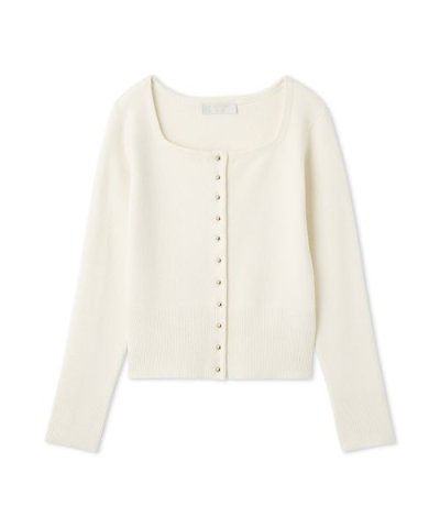 スクエアネックラメニットカーディガン