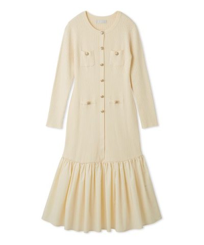 タフタドッキングマーメイドニットワンピース