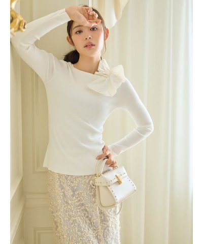 アシメフリルニットプルオーバー