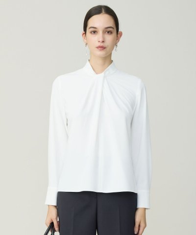 ストレッチジョーゼット ボウタイライク ブラウス