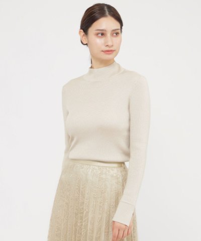 【ウォッシャブル】ハイゲージラメリブニット　プルオーバー