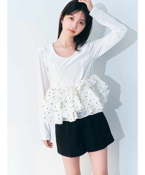 ベロアペプラムフリルトップス(508639191)｜阪急百貨店公式通販サイト