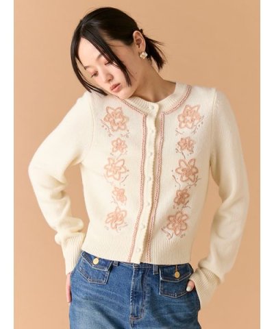 フラワーモチーフカーディガン