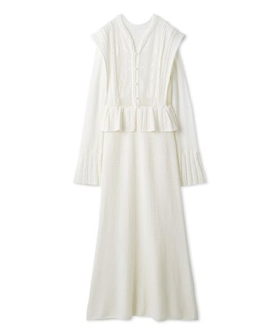 スイッチングクロシェニットワンピース