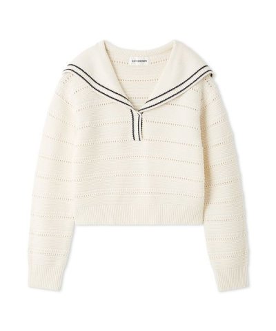 セーラーカラーニットトップス