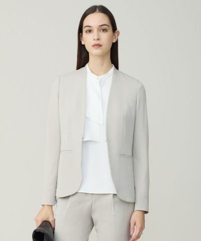 ストレッチジョーゼット ラッフルディテール ブラウス