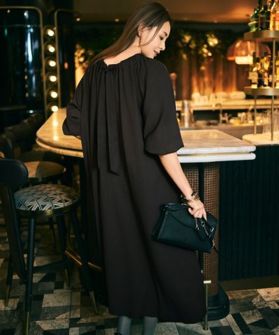 【SHIHOさん着用】TWドレープツイル3WAYボウタイ ワンピース