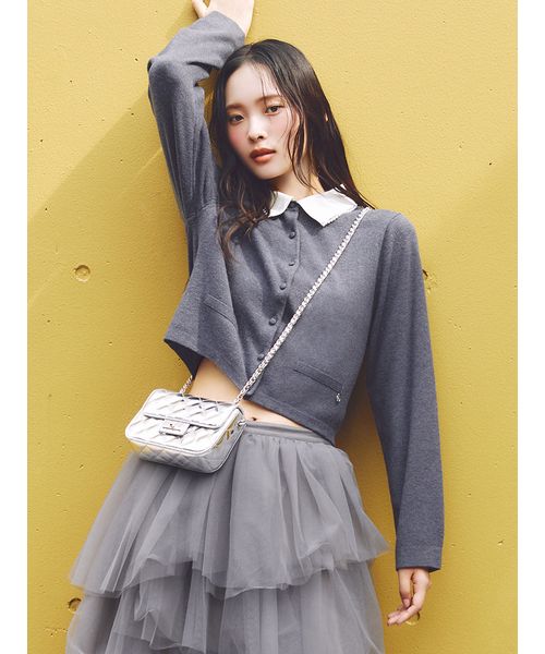 パールトリムカラーアタッチドカーディガン(508639465)｜阪急百貨店