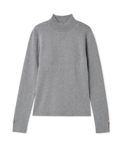 シルクブレンドバックオープンタートルニット