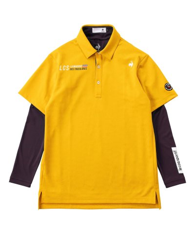 【ストレッチフォーサー】インナー付きロゴ地柄半袖シャツ