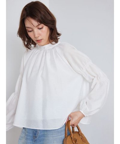 ギャザーバックリボンブラウス