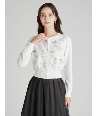 フラワー刺繍カーディガン