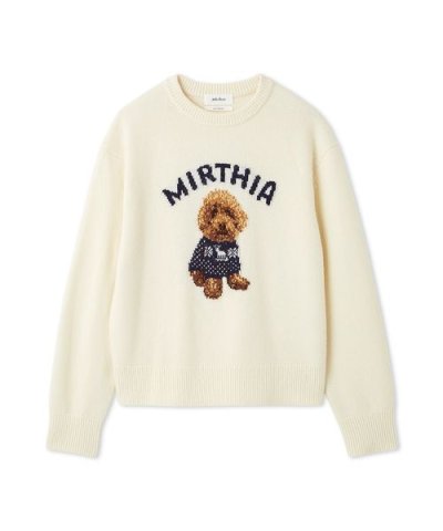 トイプードルクルーネックジャガードニット