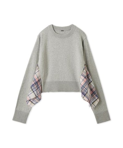 カシミヤコットンストライプドッキングニット