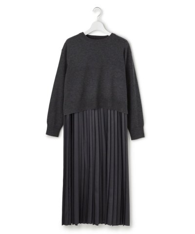 ニットセットアップ プリーツコンビ ワンピース