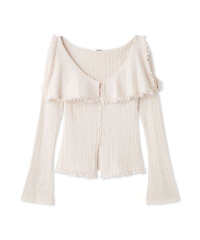 Sustainableビッグカラーレーストリムニットプルオーバー