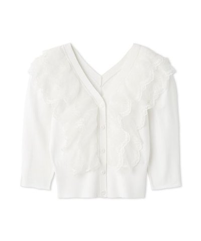 チュールフリルニットプルオーバー