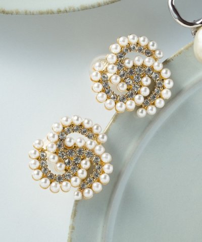 パールビジュー イヤリング