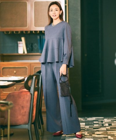 【SHIHOさん着用】ソフトウールブレンドワイド パンツ