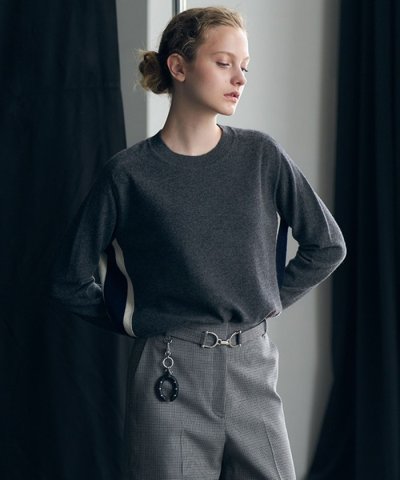 【30th ANNIVERSARY】 カシミヤブレンド 配色デザインプルオーバー