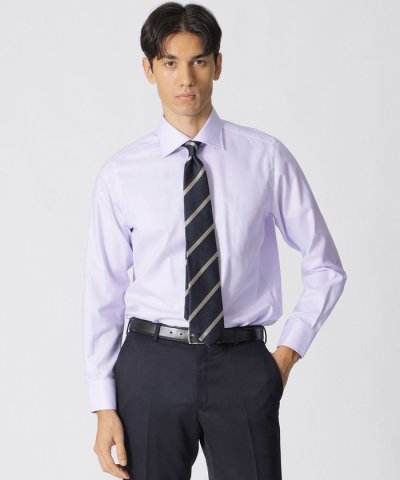 シャドウパケ柄　セミワイドカラードレスシャツ