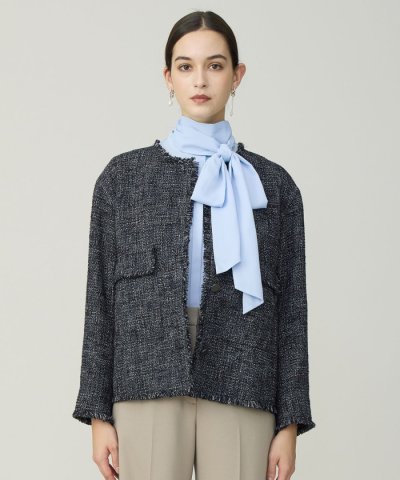 ライトブッチャーツイード ノーカラージャケット