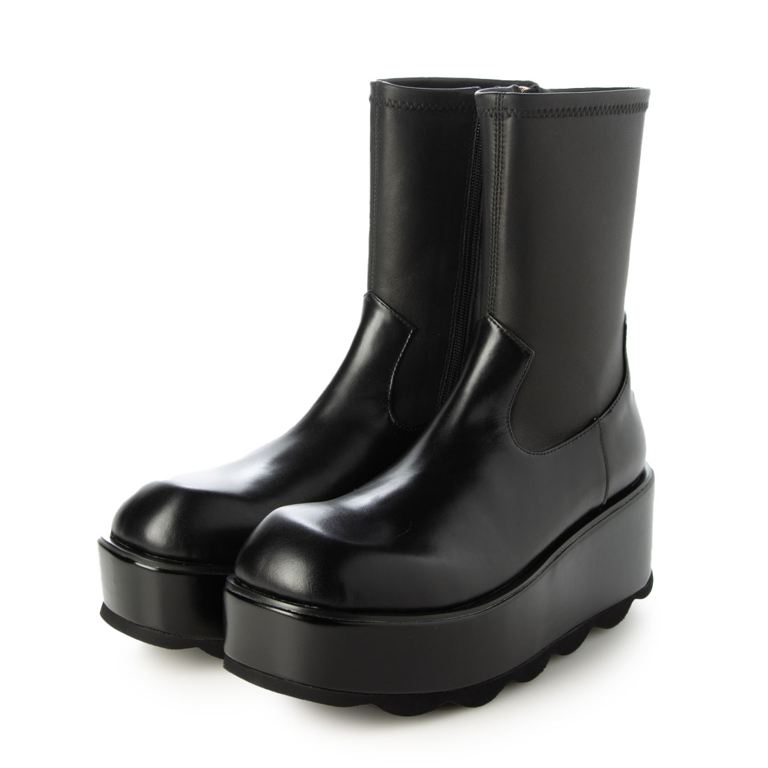 【36】MANA ♡ グラデーションヒール ショートブーツ ブラック マナ MANA ショートブーツ(508648776)｜阪急百貨店公式通販サイト